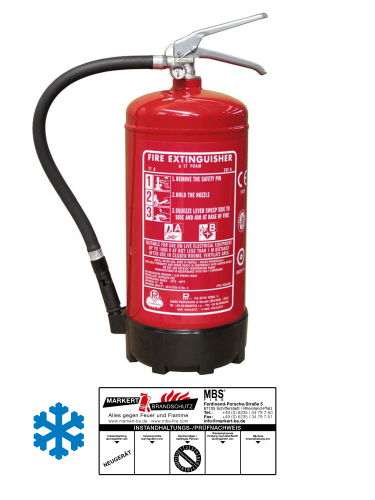 MBS-FIRE (Pii) 6 Liter AB  Feuerlöscher Schaum frostsicher 13 A, 144 B = 4 LE